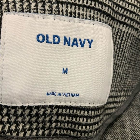 Old Navy Herringbone One Button Blazer M Black White - Picture 8 of 10